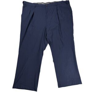 Haggar Cool 18 Pro Mens Classic Fit - Navy Pleated Pant - 48x32 Bigand Tall